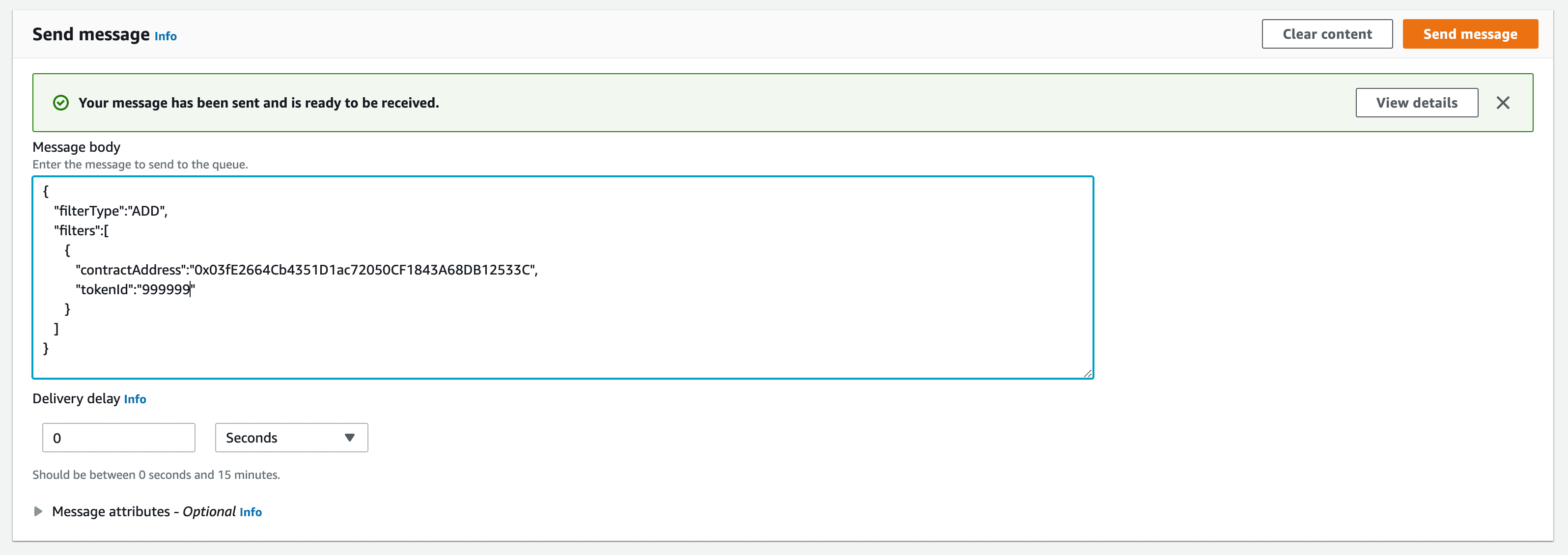 Queue Usage Via AWS Console