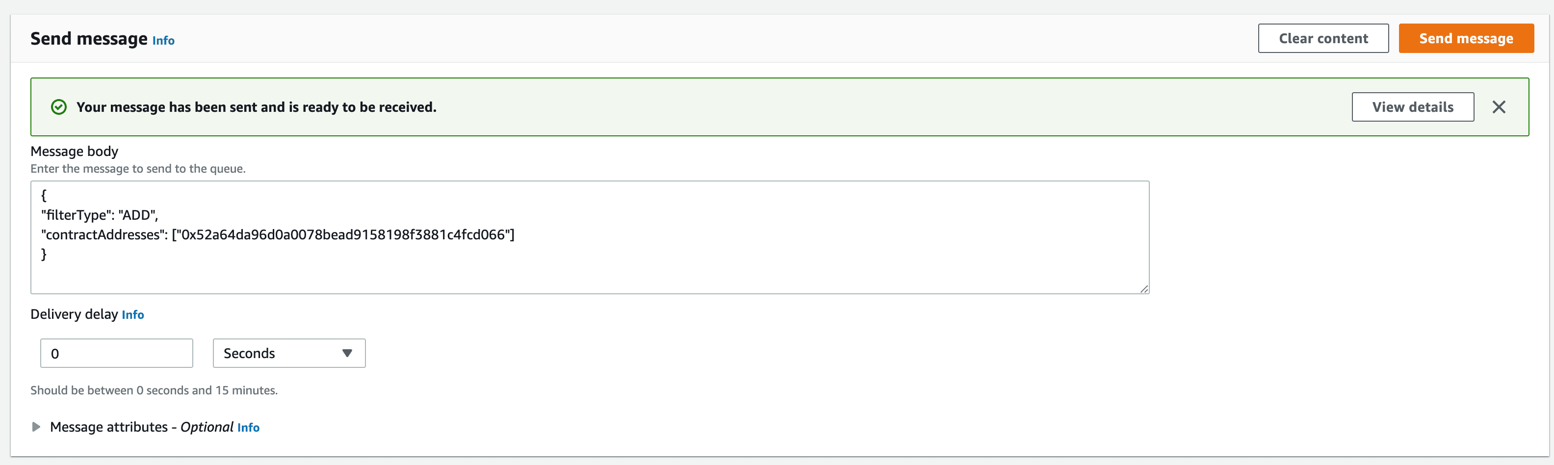 Queue Usage Via AWS Console